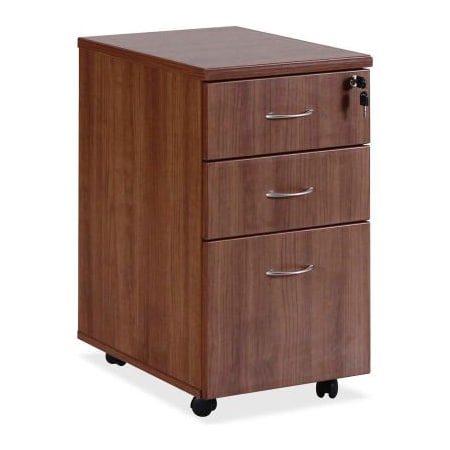 Lorell Lorell Mobile Pedestal - 15.8" x 22" x 28.4" - Walnut - Essentials Series 69983